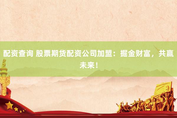 配资查询 股票期货配资公司加盟：掘金财富，共赢未来！
