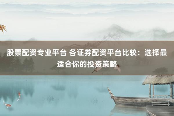 股票配资专业平台 各证券配资平台比较：选择最适合你的投资策略