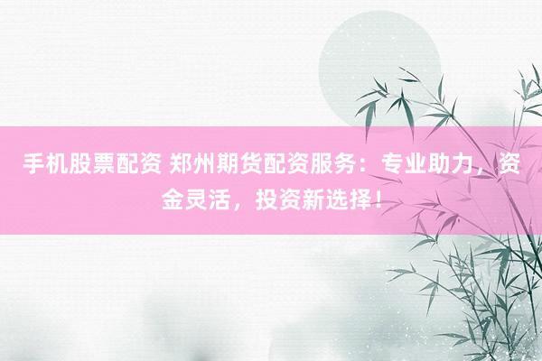 手机股票配资 郑州期货配资服务：专业助力，资金灵活，投资新选择！