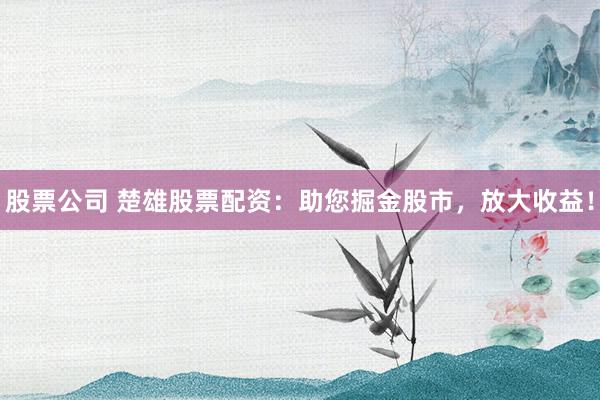 股票公司 楚雄股票配资：助您掘金股市，放大收益！