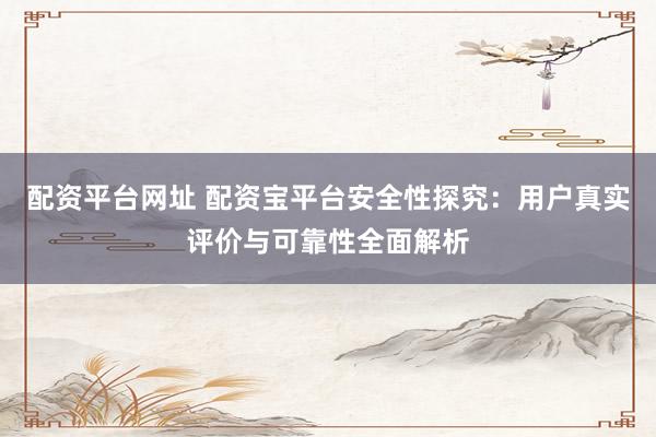 配资平台网址 配资宝平台安全性探究：用户真实评价与可靠性全面解析
