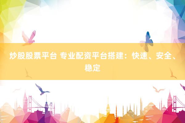 炒股股票平台 专业配资平台搭建：快速、安全、稳定