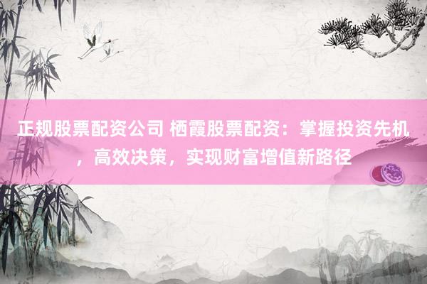 正规股票配资公司 栖霞股票配资：掌握投资先机，高效决策，实现财富增值新路径