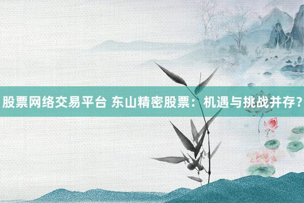 股票网络交易平台 东山精密股票：机遇与挑战并存？
