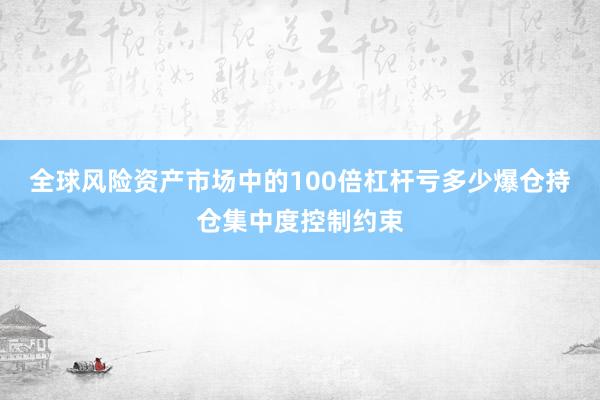全球风险资产市场中的100倍杠杆亏多少爆仓持仓集中度控制约束