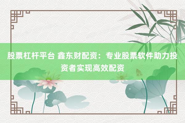 股票杠杆平台 鑫东财配资:专业股票软件助力投资者实现高效配资
