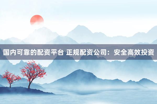 国内可靠的配资平台 正规配资公司:安全高效投资