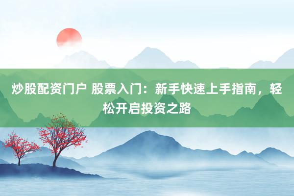 炒股配资门户 股票入门:新手快速上手指南,轻松开启投资之路